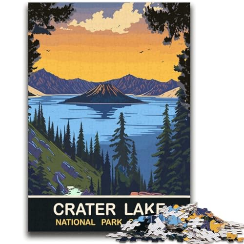 Puzzle für Erwachsene, 1000 Teile, Crater Lake, Familienspaß für die ganze Familie, Erwachsene und Kinder ab 14 Jahren (Größe 38x52cm) von NCVAZHASO