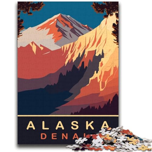 Puzzle für Erwachsene, 1000 Teile, Denali Mountain, Familienspaß, ganze Familie, ab 14 Jahren (Größe 38x52cm) von NCVAZHASO