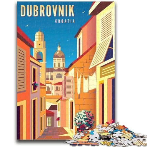 Puzzle für Erwachsene, 1000 Teile, Dubrovnik, Kroatien, Reise, Lernspiel, Herausforderungsspielzeug, ganze Familie (Größe 38x26cm) von NCVAZHASO