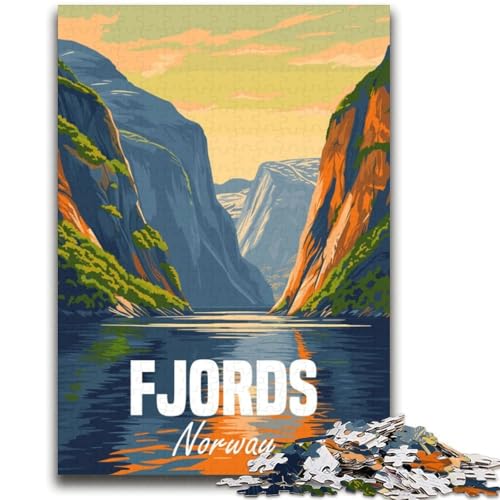 Puzzle für Erwachsene, 1000 Teile, Fjorde, Norwegen, hilft dem Gehirn, süchtig machendes Spielzeug zur Förderung der Geduld, EIN Kunstwerk (Größe 38x52cm) von NCVAZHASO