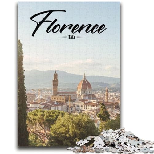 Puzzle für Erwachsene, 1000 Teile, Florenz, anspruchsvolles Spiel und Familienspiel, Wanddekoration, einzigartige Geburtstags (Größe 38x52cm) von NCVAZHASO