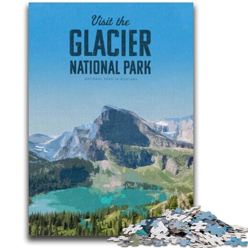 Puzzle für Erwachsene, 1000 Teile, Glacier-Nationalpark, für Kinder ab 14 Jahren, interessante Geschenke zur Stressreduzierung für Freunde und Familie (Größe 50x70cm) von NCVAZHASO