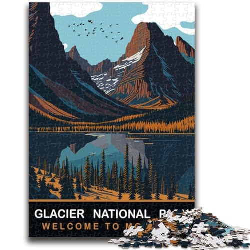 Puzzle für Erwachsene, 1000 Teile, Glacier-Nationalpark, für Kinder ab 14 Jahren, interessante Geschenke zur Stressreduzierung für Freunde und Familie (Größe 50x70cm) von NCVAZHASO