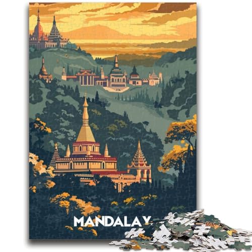 Puzzle für Erwachsene, 1000 Teile, Golden Mandalay, für Kinder ab 14 Jahren, interessante Geschenke zur Stressreduzierung für Freunde und Familie (Größe 50x70cm) von NCVAZHASO