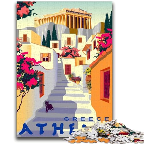 Puzzle für Erwachsene, 1000 Teile, Griechenland, Athen, Reise, anspruchsvolles Spiel und Familienspiel, Wanddekoration, einzigartige Geburtstags (Größe 50x70cm) von NCVAZHASO