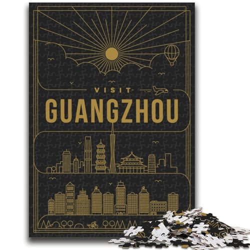 Puzzle für Erwachsene, 1000 Teile, Guangzhou, China Anspruchsvolles Spiel und Familienspiel, Wanddekoration, einzigartige Geburtstags (Größe 50x70cm) von NCVAZHASO