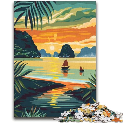 Puzzle für Erwachsene, 1000 Teile, Ha Long Bay, Vietnam Anspruchsvolles Spiel und Familienspiel, Wanddekoration, einzigartige Geburtstags (Größe 38x52cm) von NCVAZHASO