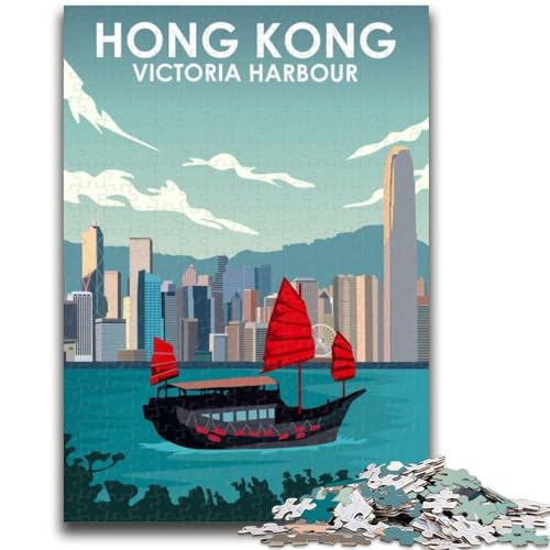 Puzzle für Erwachsene, 1000 Teile, Hongkong, Victoria Harbour, Lernspiel, Herausforderungsspielzeug, ganze Familie (Größe 50x70cm) von NCVAZHASO