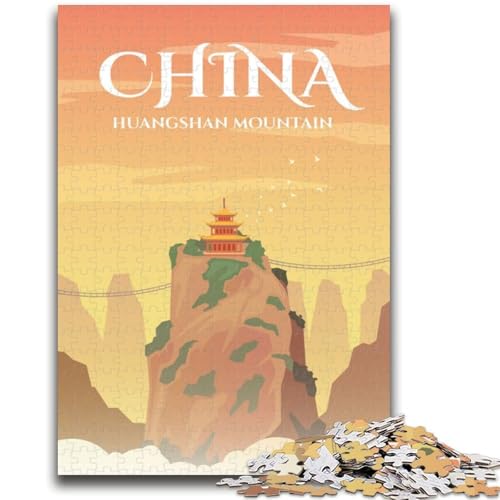 Puzzle für Erwachsene, 1000 Teile, Huangshan-Berg, Familienspaß für die ganze Familie, Erwachsene und Kinder ab 14 Jahren (Größe 38x26cm) von NCVAZHASO