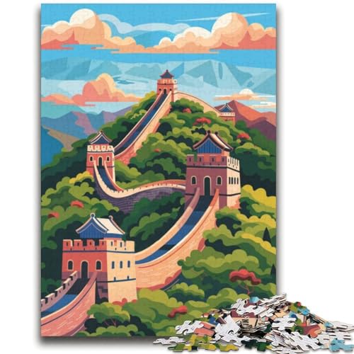 Puzzle für Erwachsene, 1000 Teile, Illustration der Chinesischen Mauer, hilft dem Gehirn, süchtig machendes Spielzeug zur Förderung der Geduld, EIN Kunstwerk (Größe 38x52cm) von NCVAZHASO