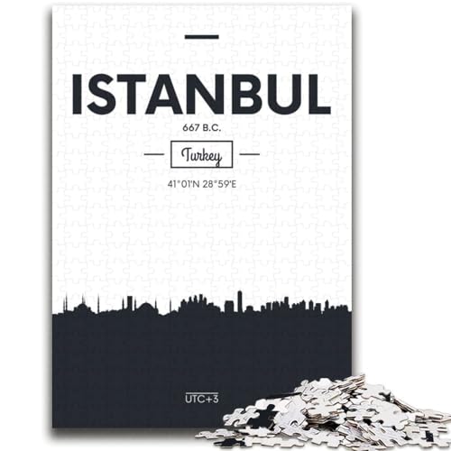 Puzzle für Erwachsene, 1000 Teile, Istanbul, Türkei, Familienspaß für die ganze Familie, Erwachsene und Kinder ab 14 Jahren (Größe 38x52cm) von NCVAZHASO
