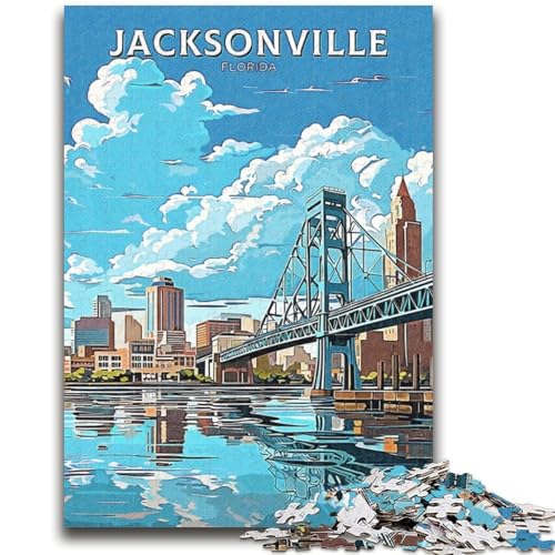 Puzzle für Erwachsene, 1000 Teile, Jacksonville, Florida Anspruchsvolles Spiel und Familienspiel, Wanddekoration, einzigartige Geburtstags (Größe 38x26cm) von NCVAZHASO