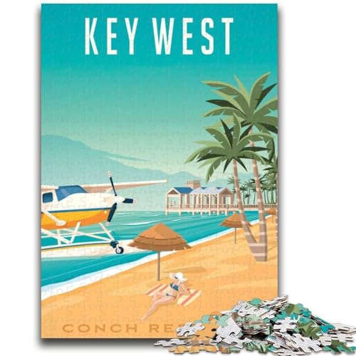 Puzzle für Erwachsene, 1000 Teile, Key West Stadtbild, Familienspaß für die ganze Familie, Erwachsene und Kinder ab 14 Jahren (Größe 38x26cm) von NCVAZHASO