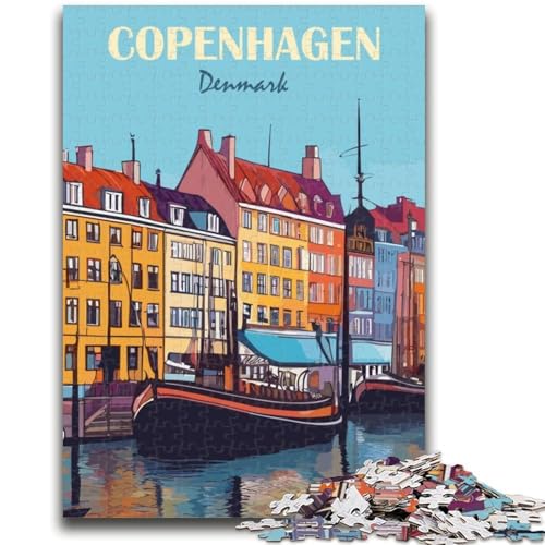 Puzzle für Erwachsene, 1000 Teile, Kopenhagen, für Kinder ab 14 Jahren, interessante Geschenke zur Stressreduzierung für Freunde und Familie (Größe 50x70cm) von NCVAZHASO