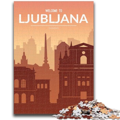Puzzle für Erwachsene, 1000 Teile, Ljubljana, Slowenien, Lernspiel, Herausforderungsspielzeug, ganze Familie (Größe 38x26cm) von NCVAZHASO