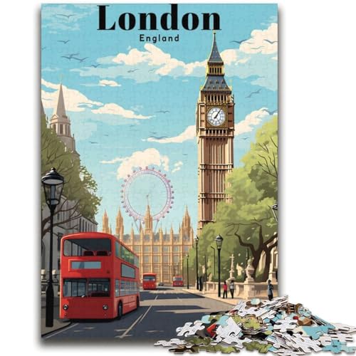 Puzzle für Erwachsene, 1000 Teile, London, England, Reisen, anspruchsvolles Spiel und Familienspiel, Wanddekoration, einzigartige Geburtstags (Größe 38x52cm) von NCVAZHASO