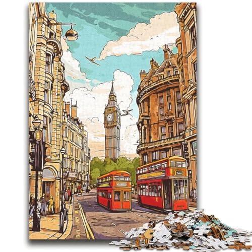 Puzzle für Erwachsene, 1000 Teile, London, Vintage-Reisen, Familienspaß, ganze Familie, ab 14 Jahren (Größe 38x52cm) von NCVAZHASO