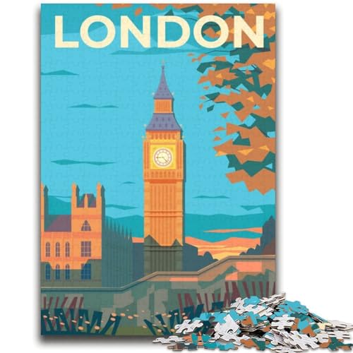 Puzzle für Erwachsene, 1000 Teile, London, anspruchsvolles Spiel und Familienspiel, Wanddekoration, einzigartige Geburtstags (Größe 38x52cm) von NCVAZHASO