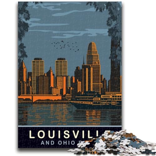 Puzzle für Erwachsene, 1000 Teile, Louisville und Ohio River, für Lernspiele, herausforderndes Spielzeug, ganze Familie (Größe 38x26cm) von NCVAZHASO
