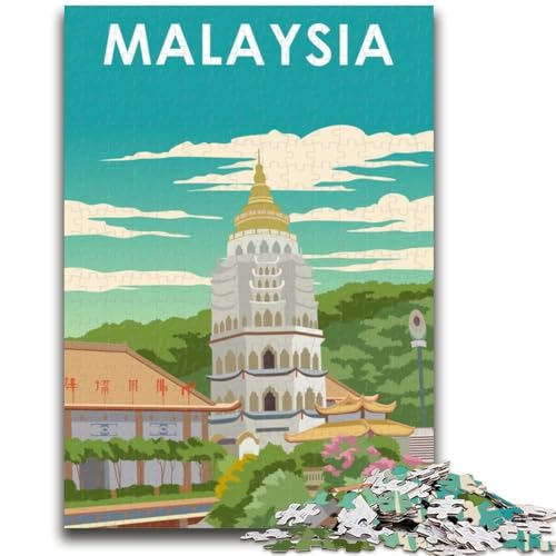 Puzzle für Erwachsene, 1000 Teile, Malaysia-Reiseposter, anspruchsvolles Spiel und Wanddekoration für die ganze Familie, einzigartige Geburtstags (Größe 50x70cm) von NCVAZHASO