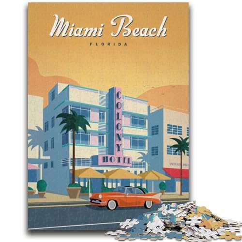 Puzzle für Erwachsene, 1000 Teile, Miami Beach, für Kinder ab 14 Jahren, interessante Geschenke zur Stressreduzierung für Freunde und Familie (Größe 50x70cm) von NCVAZHASO