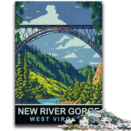 Puzzle für Erwachsene, 1000 Teile, New River Gorge, anspruchsvolles Spiel und Familienspiel, Wanddekoration, einzigartige Geburtstags (Größe 38x26cm) von NCVAZHASO