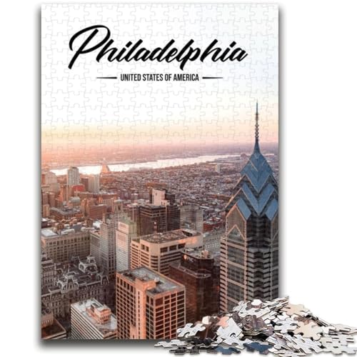 Puzzle für Erwachsene, 1000 Teile, Philadelphia, anspruchsvolles Spiel und Familienspiel, Wanddekoration, einzigartige Geburtstags (Größe 38x26cm) von NCVAZHASO
