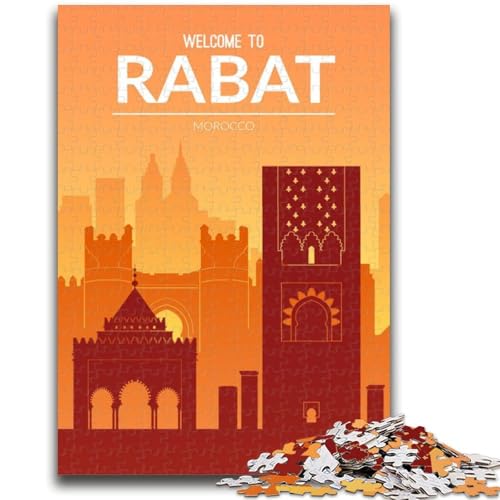 Puzzle für Erwachsene, 1000 Teile, Rabat, Marokko, für Kinder ab 14 Jahren, interessante Geschenke zur Stressreduzierung für Freunde und Familie (Größe 38x26cm) von NCVAZHASO