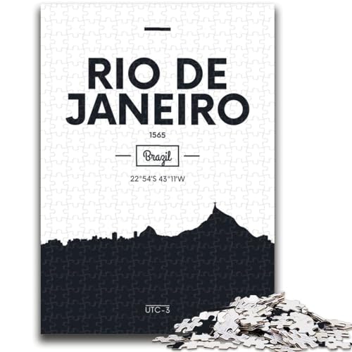 Puzzle für Erwachsene, 1000 Teile, Rio de Janeiro, Brasilien Anspruchsvolles Spiel und Familienspiel, Wanddekoration, einzigartige Geburtstags (Größe 50x70cm) von NCVAZHASO
