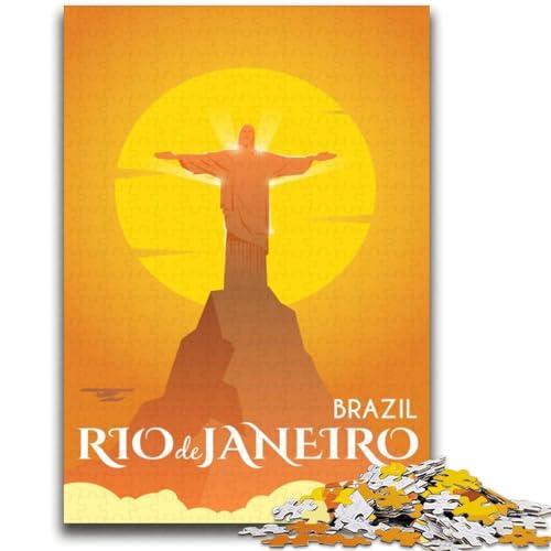 Puzzle für Erwachsene, 1000 Teile, Rio de Janeiro, Lernspiel, Herausforderungsspielzeug, ganze Familie (Größe 38x52cm) von NCVAZHASO