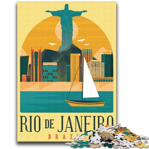 Puzzle für Erwachsene, 1000 Teile, Rio de Janeiro, für Kinder ab 14 Jahren, interessante Geschenke zur Stressreduzierung für Freunde und Familie (Größe 38x52cm) von NCVAZHASO