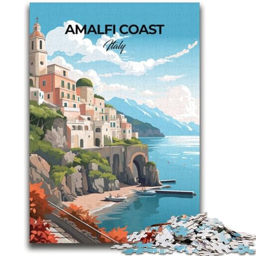 Puzzle für Erwachsene, 1000 Teile, schwierig, Amalfiküste, Italien, Lernspiele, DIY-Spielzeug, ganze Familie (Größe 38x52cm) von NCVAZHASO