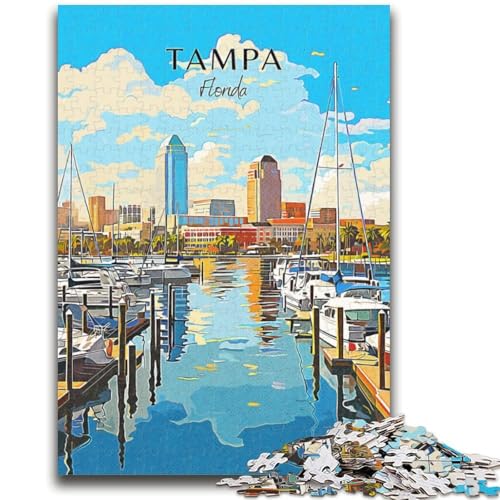 Puzzle für Erwachsene, 1000 Teile, schwierig, Florida, Tampa, Reise, Lernspiele, DIY-Spielzeug, ganze Familie (Größe 38x26cm) von NCVAZHASO
