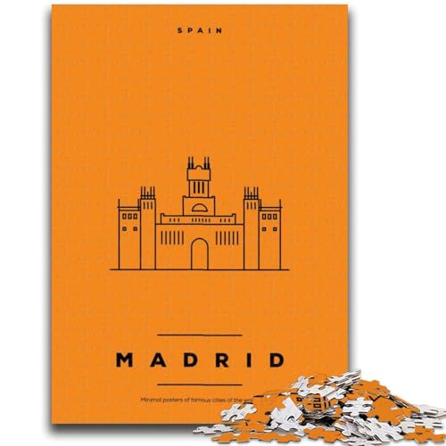 Puzzle für Erwachsene, 1000 Teile, schwierig, Madrid, Spanien, Lernspiele, DIY-Spielzeug, ganze Familie (Größe 50x70cm) von NCVAZHASO