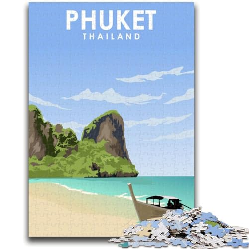Puzzle für Erwachsene, 1000 Teile, schwierig, Phuket, Thailand, Reisekunst, Lernspiele, DIY-Spielzeug, ganze Familie (Größe 38x26cm) von NCVAZHASO