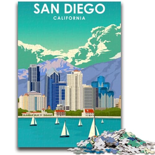 Puzzle für Erwachsene, 1000 Teile, schwierig, San Diego, Kalifornien, Druck, Lernspiele, DIY-Spielzeug, ganze Familie (Größe 50x70cm) von NCVAZHASO