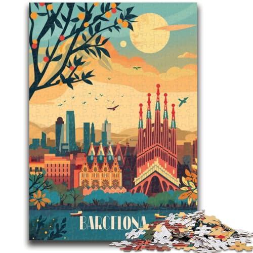 Puzzle für Erwachsene, 1000-teiliges Puzzle Barcelona Dreamscape, Stressabbau, schwierige Herausforderung, ganze Familie (Größe 50x70cm) von NCVAZHASO