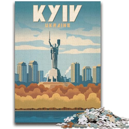Puzzle für Erwachsene, 1000-teiliges Puzzle Kiew, Stressabbau, schwierige Herausforderung, ganze Familie (Größe 38x52cm) von NCVAZHASO