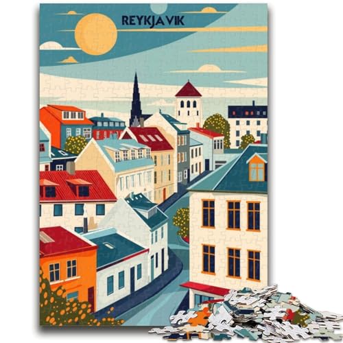 Puzzle für Erwachsene,1000 Teile,Reiseposter mit Stadtbild von Reykjavik Anspruchsvolles Spiel und Wanddekoration für die ganze Familie Einzigartige Geburtstags (50x70cm) von NCVAZHASO