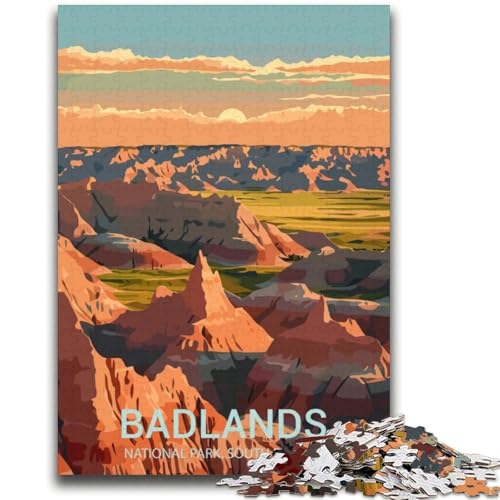 Puzzle für Erwachsene 1000 Badlands-Nationalpark Lernspiele Heimdekoration Lernspiel für Geburtstag, Weihnachten (Größe 38x52cm) von NCVAZHASO