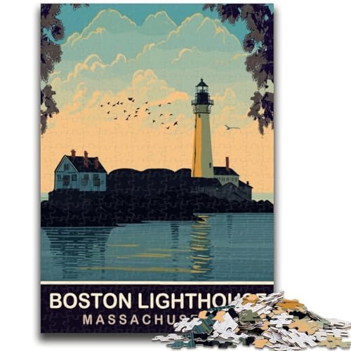 Puzzle für Erwachsene 1000 Boston Lighthouse Lernspiel Herausforderung Spielzeug Wanddekoration Einzigartige Geburtstags (Größe 50x70cm) von NCVAZHASO
