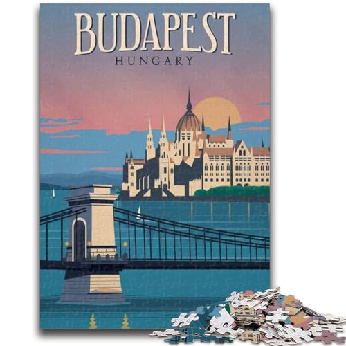 Puzzle für Erwachsene 1000 Budapest Lernspiel Herausforderung Spielzeug Wanddekoration Einzigartige Geburtstags (Größe 38x26cm) von NCVAZHASO