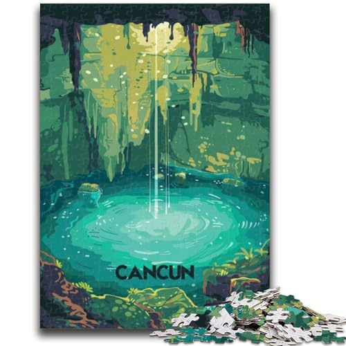 Puzzle für Erwachsene 1000 Cancun Cenote Dive Lernspiele Heimdekoration Lernspiel für Geburtstag, Weihnachten (Größe 38x26cm) von NCVAZHASO