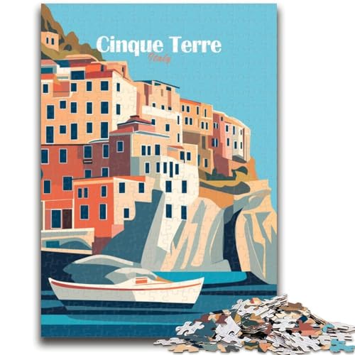 Puzzle für Erwachsene 1000 Cinque Terre Italien Poster Lernspiel Herausforderung Spielzeug Wanddekoration Einzigartige Geburtstags (Größe 50x70cm) von NCVAZHASO