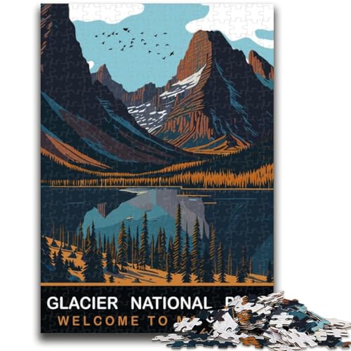 Puzzle für Erwachsene 1000 Glacier-Nationalpark Lernspiele Heimdekoration Lernspiel für Geburtstag, Weihnachten (Größe 38x26cm) von NCVAZHASO