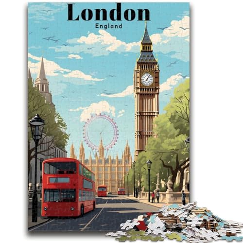 Puzzle für Erwachsene 1000 London England Reise-Lernspiele Heimdekoration Lernspiel für Geburtstag, Weihnachten (Größe 50x70cm) von NCVAZHASO
