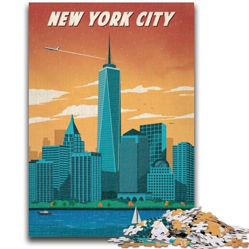 Puzzle für Erwachsene 1000 New York City Reisekunst Lernspiel Herausforderung Spielzeug Wanddekoration Einzigartige Geburtstags (Größe 50x70cm) von NCVAZHASO