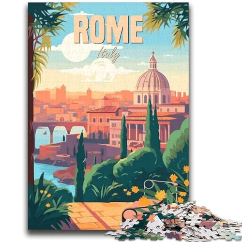 Puzzle für Erwachsene 1000 Rom Italien Lernspiele Heimdekoration Lernspiel für Geburtstag, Weihnachten (Größe 38x52cm) von NCVAZHASO