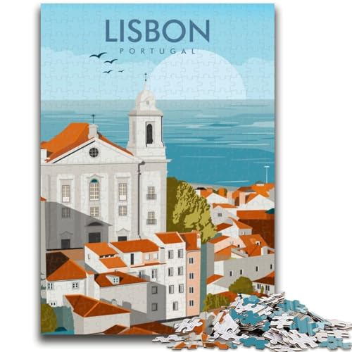 Puzzle für Erwachsene 1000 Teile, Stadtbild von Lissabon, Portugal, Lernspiele, DIY-Spielzeug, ganze Familie (Größe 50x70cm) von NCVAZHASO