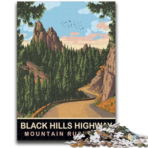 Puzzle für Erwachsene 1000 Teile Black Hills Highway Lernspiele DIY-Spielzeug ganze Familie (Größe 38x26cm) von NCVAZHASO